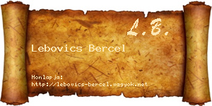 Lebovics Bercel névjegykártya
